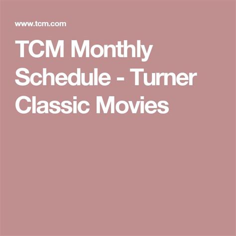 tcm schedule monthly calendar.